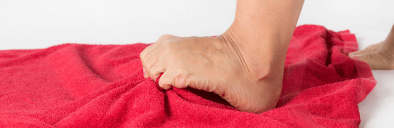 Towel curl exercise for the foot
