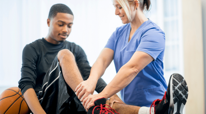 Basketball Player Getting Physical Therapy