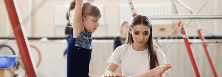 Gymnast receiving physical therapy